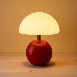 Vintage Pilzlampe, Harz Tischlampe, Art Deco Nachtlicht aus Pappmache, ästhetisches Schlafzimmer- und Wohnzimmerdekor, Frühlings- und Sommerakzent