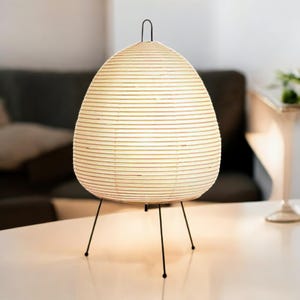 Lampada da tavolo in carta di riso giapponese, lampada a LED con treppiede Zen per l'arredamento della camera da letto, lampada da scrivania in stile asiatico, regalo primaverile per la festa della mamma