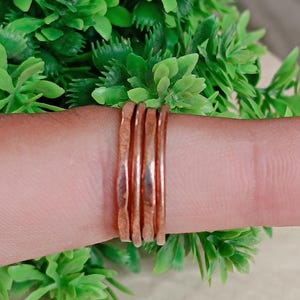 Hammered Copper Stackable Ring Set: Handmade Statement Jewelry