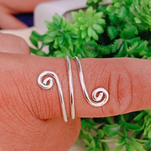 Sterling Silver Spiral Ring: Handmade Adjustable Wire Wrap
