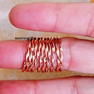 Handmade Copper Stacking Rings: Textured Boho Ring Set