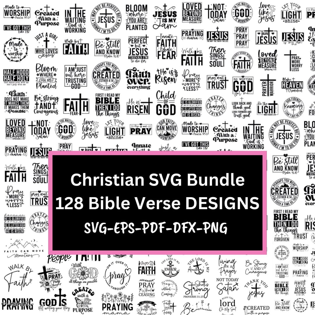 Christian SVG Mega Bundle Scripture & Bible Verse Designs Inspirational ...