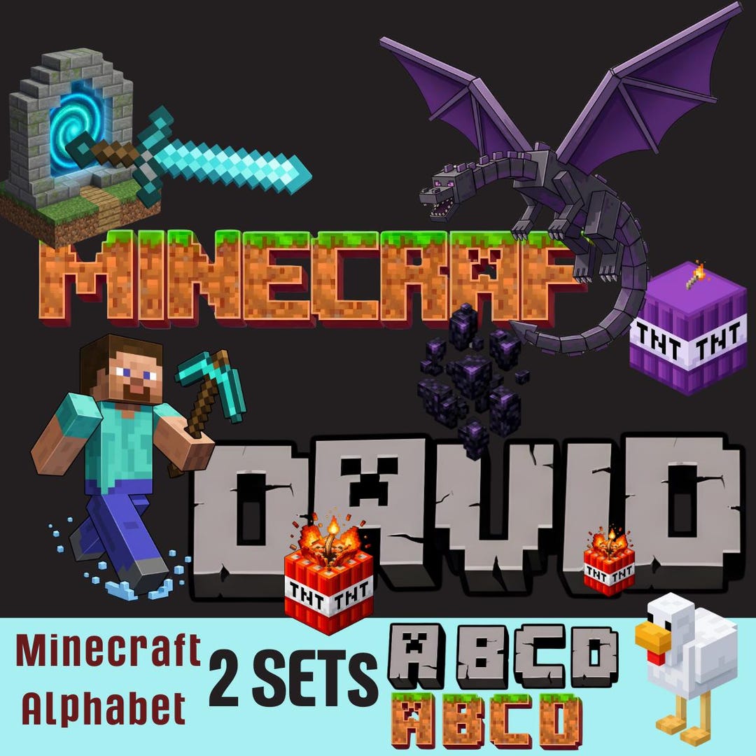 Minecraft Styled Letters Minecraft Font Svg Bundle, Minecraft Alphabet, Minecraft Gamer, ,cricut ...