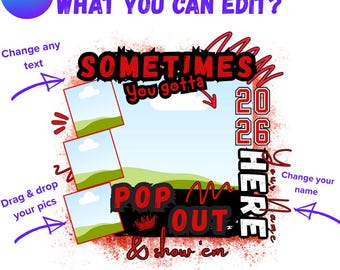 Graduation Insert Photo Editable Canva Template Pop Out and Show Em Editable Canva Template Digital Download Grad 2026 Senior High School