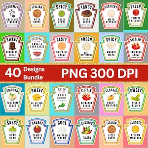 40+ Condiments Halloween PNG Bundle Condiments Shirt Costume Labels Group Matching Couples Halloween Costume PNG Condiment Costume Trending