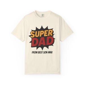 Super Papa personalisiertes T-Shirt, individuelles Vatertagsgeschenk, Papa Shirt mit Namen des Kindes, Papa Geburtstagsgeschenk, Vatertags-T-Shirt