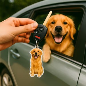 Personalized Photo Keychain, Dog Dad Gift,Custom Acrylic Charm,Pet Photo Keychain,Personalized Dog Cat Key Ring,Pet Memorial Gift