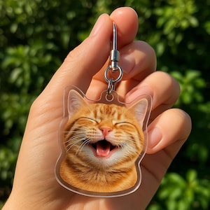 Personalized Photo Keychain, Dog Dad Gift,Custom Acrylic Charm,Pet Photo Keychain,Personalized Dog Cat Key Ring,Pet Memorial Gift