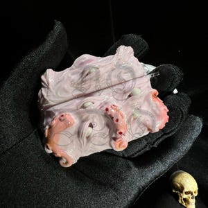 Pink Tentacle Earbuds Case | Cthulhu Style | Gothic Texture | Handmade for AirPods Models Only