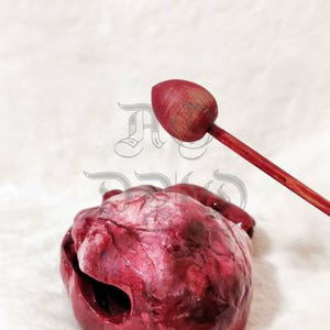 Anatomical Heart Wooden Fish | Dark Aesthetic Resin Drum | Handmade Creepy Monk Percussion | Macabre Home Decor | Meditation Ornament