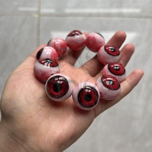 Handmade Punk Eyeball Bead Bracelet | Gothic Horror Jewelry | Unique Resin Eyeball Charm | Statement Alternative Gift