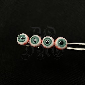 Creepy Eyeball Stud Earrings | Gothic Horror Jewelry | Handmade Resin Eye Piercing | Unique Halloween Gift for Spooky Style