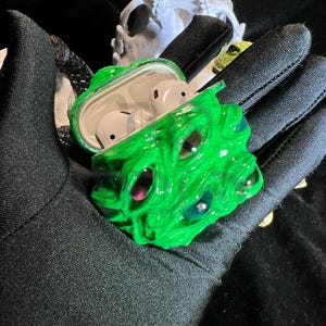 Cthulhu Green Multi-Eye AirPods Case | 3D Goth Slime Texture | Horror Earphone Cover | Custom Model Support