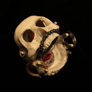 Skull Resin Jewelry Storage Box | Gothic Ring Holder & Display Stand | Multi-functional Skeleton Ornament