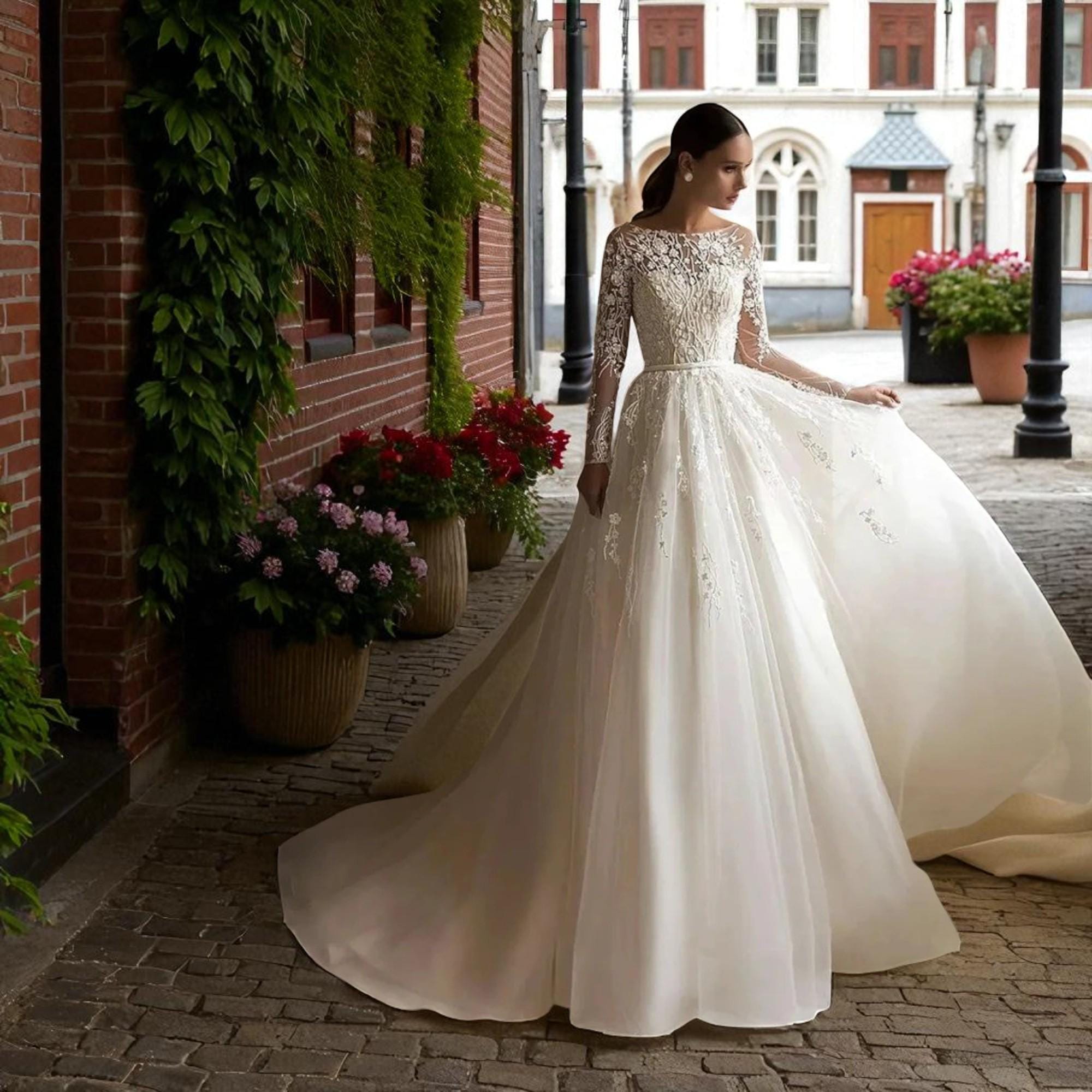 long sleeve engagement dress Zapaka Women Ivory Satin Midi with Sleeves Peaked Lapel A Line Bridal Dress – ZAPAKA HOYUFEI Mens Silk Shirts Color:Antique Brass occasion-Back to School