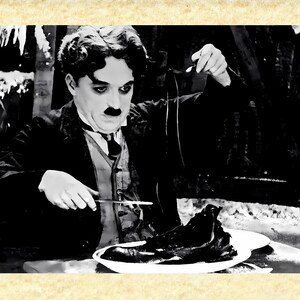 Cinema Mangiaspaghetti Art 05 Charlie Chaplin,  Papiarte Poster Stampe da Parete, Vintage su Carta Pergamenata, Arredamento, Casa