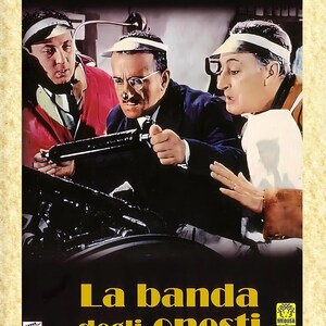Poster Cinema Art 16 Toto' e Peppino (Die ehrliche Bande), Papiarte Posterdrucke für Dekor, Vintage auf Pergamentpapier