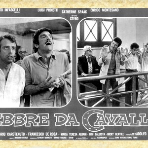 Cinema Italiano Art 17 Febbre da Cavallo, Papiarte Poster Stampe da Parete, Vintage su Carta Pergamenata, Arredamento, Casa