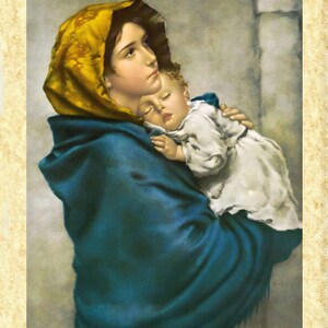 Arte Classica Art 01 Roberto Ferruzzi, (La madonna delle vie) Papiarte Poster Stampe da Parete, Vintage su Carta Pergamenata Arredamento