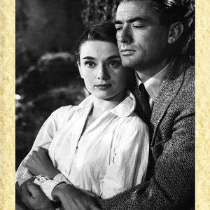 Cinema Americano Art 12 Audrey Hepburn (Vacanze romane) Papiarte Poster Stampe da Parete, Vintage su Carta Pergamenata Arredamento, Casa