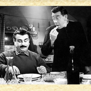 Cinema Mangiaspaghetti Art 34 Beppone e don Camillo, Papiarte Poster Stampe da Parete, Vintage su Carta Pergamenata, Arredamento, Casa