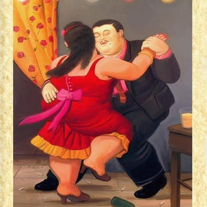 Arte Contemporanea, Fernando Botero Art 24, (I ballerini),  Papiarte Poster Stampe da Parete, Vintage su Carta Pergamenata, Casa