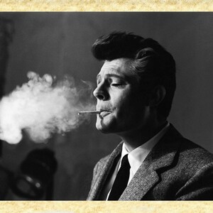 Cinema Italiano Art 24 Marcello Mastroianni (La dolce vita)Papiarte Poster Stampe da Parete, Vintage su Carta Pergamenata, Arredamento, Casa
