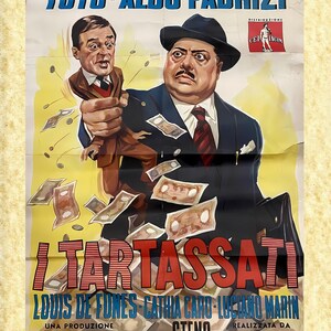 Cinema Art Poster 05 Toto' und Aldo Fabrizi (The Tarnished), Papiarte Poster Wanddrucke, Vintage auf Pergamentpapier Möbel