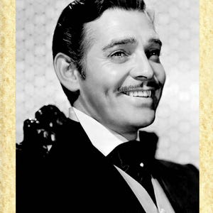 Cinema Americano Art 21 Klark Gable,  Papiarte Poster Stampe da Parete, Vintage su Carta Pergamenata Arredamento, Casa