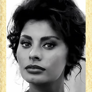 Cinema Italiano art 41 Sofia Loren, Papiarte Poster Stampe da Parete, Vintage su Carta Pergamenata, Arredamento, Casa