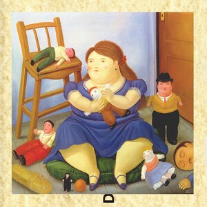 Arte Contemporanea, Fernando Botero Art 22, (La stanza dei giochi),  Papiarte Poster Stampe da Parete, Vintage su Carta Pergamenata, Casa
