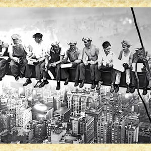 Fotokunst 12 Picknick in New York, Papiarte Poster Wanddrucke, Vintage auf Pergamentpapier Dekor, Home