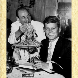 Cinema Mangiaspaghetti Art 55 Kennedy in Italia Papiarte Poster Stampe da Parete, Vintage su Carta Pergamenata, Arredamento, Casa
