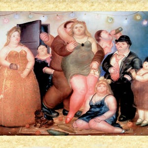 Arte Contemporanea, Fernando Botero Art 04, (La casa di Rachel Vega),  Papiarte Poster Stampe da Parete, Vintage su Carta Pergamenata, Casa