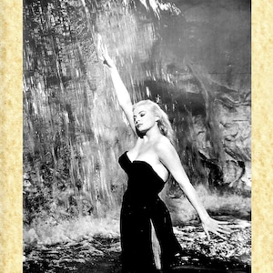 Cinema Italiano art 25 Anita Ekberg (La dolce vita) Papiarte Poster Stampe da Parete, Vintage su Carta Pergamenata, Arredamento, Casa