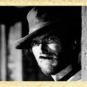 Cinema Italiano Art 13 Clint Eastwood Papiarte Poster Stampe da Parete, Vintage su Carta Pergamenata, Arredamento, Casa