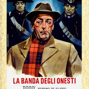 Poster Cinema Art 02 Toto' (The Honest Band), Papiarte Poster Wanddrucke, Vintage auf Pergamentpapier Dekor, Home