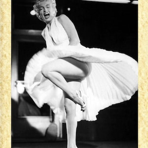 American Cinema Art 40 Marilyn (Das verflixte 7. Jahr), Papiarte Poster Wanddrucke, Vintage auf Pergamentpapier Dekor, Home