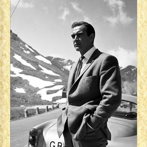 Arte cinematográfico estadounidense de los 80, Sean Connery, impresiones de pared de pósteres de Papiarte, decoración vintage en papel pergamino, hogar