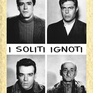 Cinema Italiano art 48 Toto' (I soliti ignoti) Papiarte Poster Stampe da Parete, Vintage su Carta Pergamenata, Arredamento, Casa