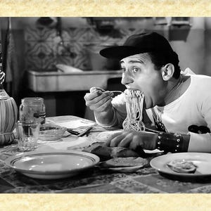Cinema Mangiaspaghetti Art 02 Alberto Sordi (Un americano a Roma), Papiarte Poster Stampe da Parete, Vintage su Carta Pergamenata, Arredo