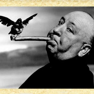 Cinema Americano Art 04 Alfred Hitchcock (Uccelli) Papiarte Poster Stampe da Parete, Vintage su Carta Pergamenata, Arredamento, Casa