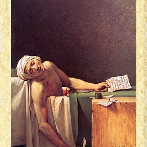 Arte Classica Art 17 Jacques Louis David (Marat) Papiarte Poster Stampe da Parete, Vintage su Carta Pergamenata Arredamento, Casa