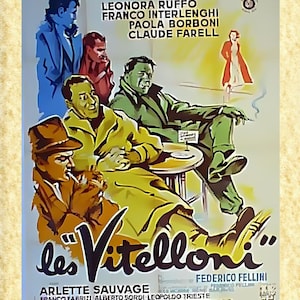 Poster Cinema Art 13 Alberto Sordi (I vitelloni), Papiarte Posterdrucke für Innenarchitektur, Vintage auf Pergamentpapier