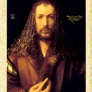 Arte Classica Art 20 Durer (Autoritratto) Papiarte Poster Stampe da Parete, Vintage su Carta Pergamenata Arredamento, Casa