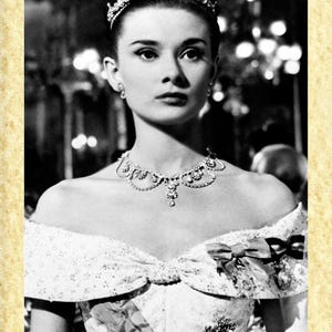 Cinema Americano Art 11 Audrey Hepburn (Vacanze romane) Papiarte Poster Stampe da Parete, Vintage su Carta Pergamenata Arredamento, Casa