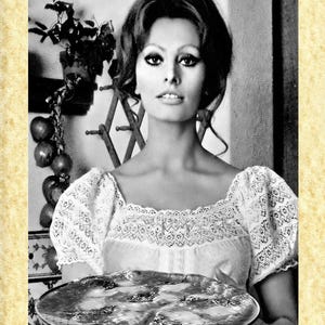Cinema Mangiaspaghetti Art 35 Sofia Loren, Papiarte Poster Stampe da Parete, Vintage su Carta Pergamenata, Arredamento, Casa