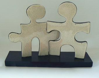 Fall Gift Idea Perfect Wedding Gift Puzzle People Sculpture for all Occassions Perfect Fit for Wedding Gift Anniversary Gift Puzzle Lovers