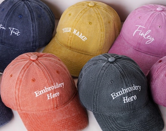 Personalized Text Embroidered Hat,Unisex Logo Baseball Hat,Custom Logo Dad Cap,Retro Baseball Hat,Bachelorette Hats,Embroidered Trucker Hat