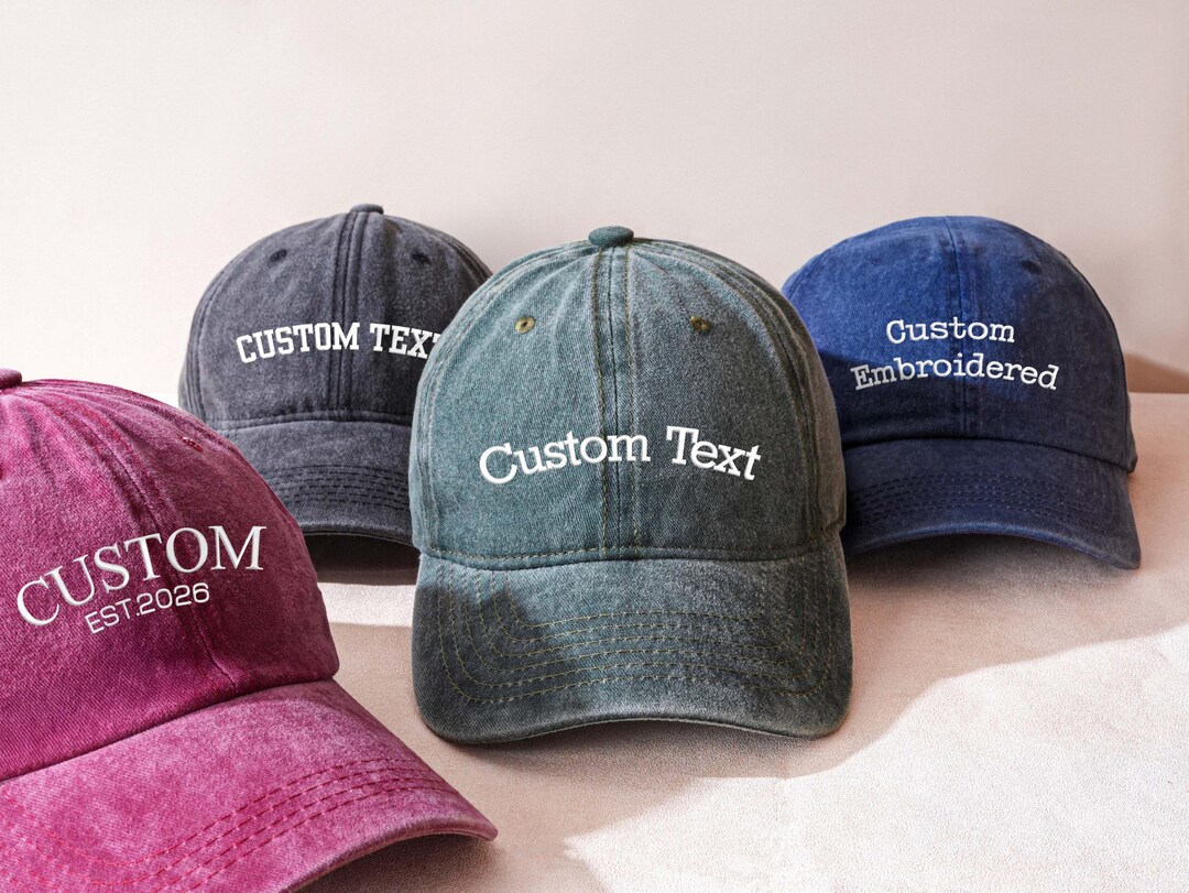 Text Hats Custom Embroidered Hat,personalized Text Hat,retro Style Trucker Hat ...